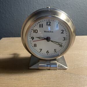 Westclox Analog Alarm Clock Silver Metal case